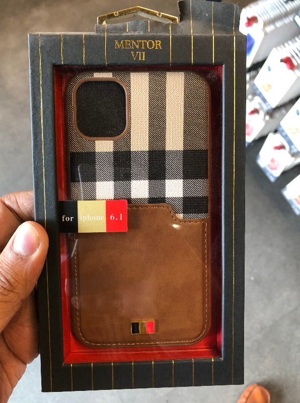 Brown Check case with Pocket