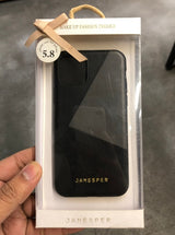 Diamond Cut Leather Case Black