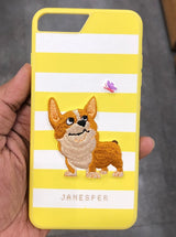 Striped Dog Case Yellow