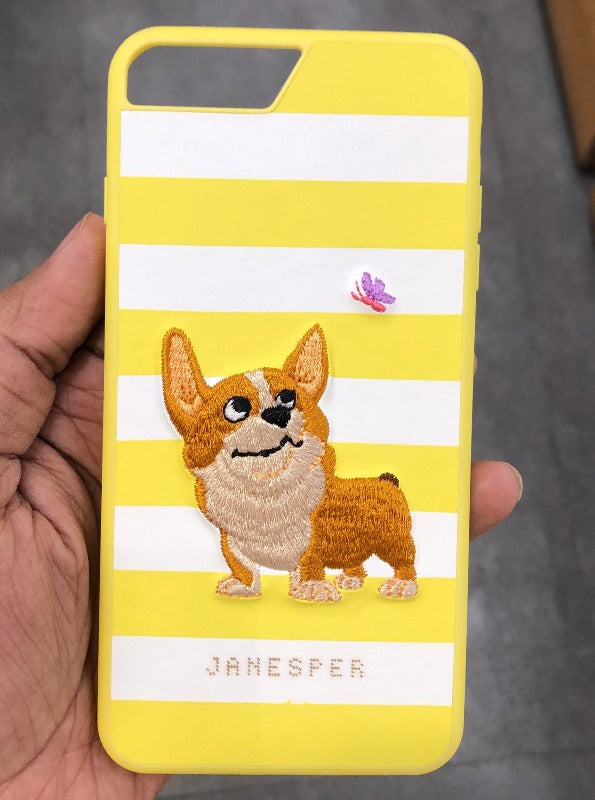 Striped Dog Case Yellow