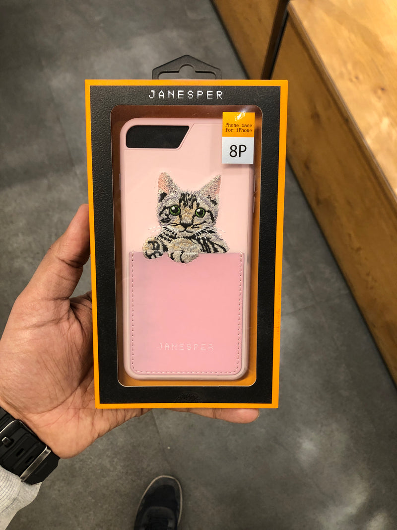 Cat PU Leather Case Pink