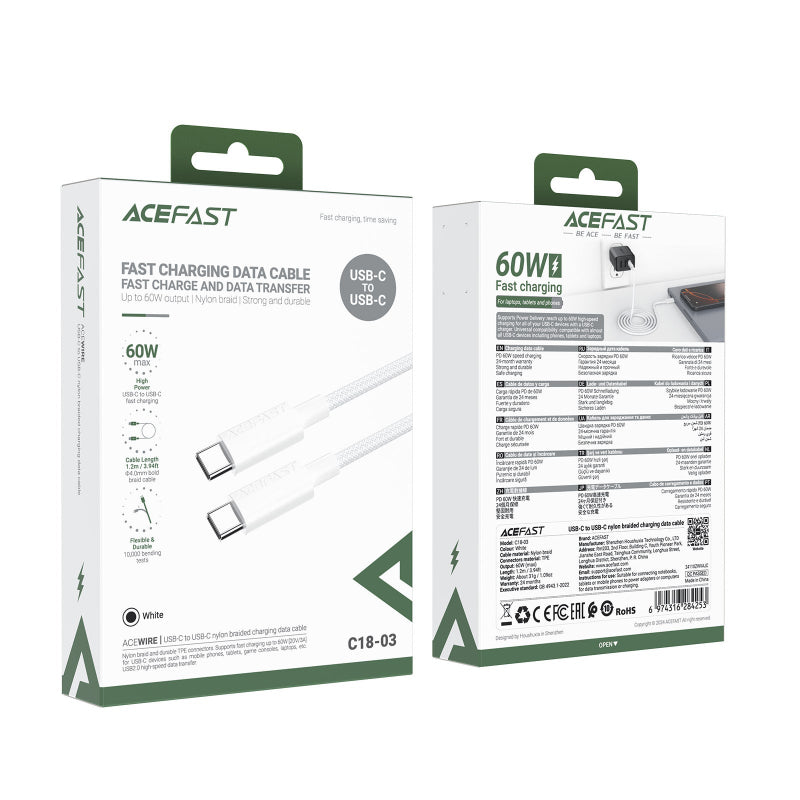 Acefast Type-C to Type-C Cable 1m