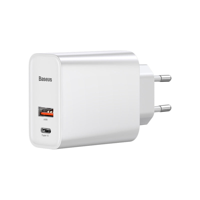 BASEUS 30W TYPE C + USB WALL CHARGER with Type-C to Type-C Cable