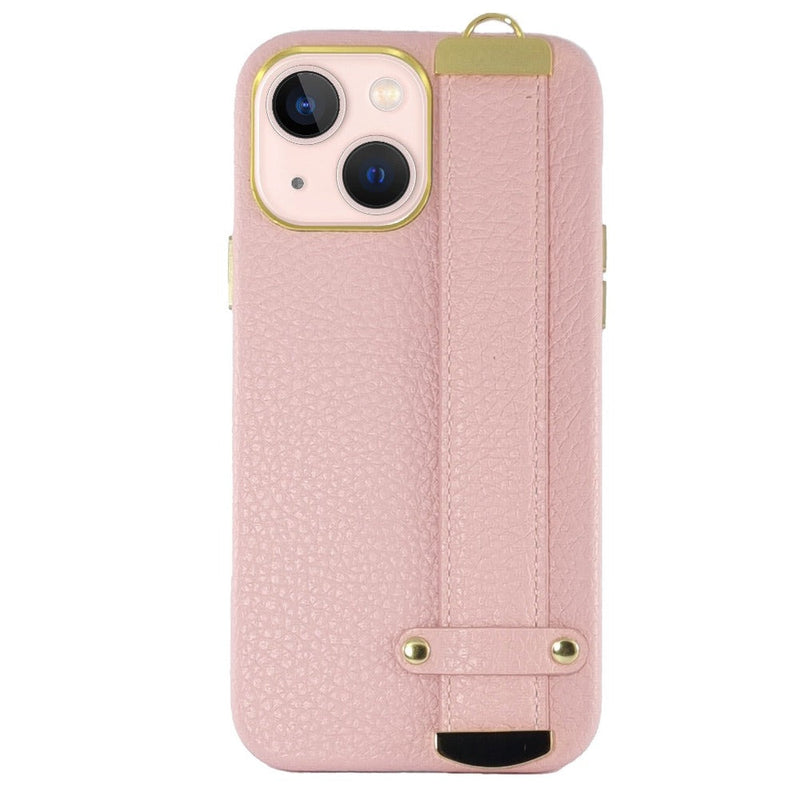 Pink Leather Case with Holder & Stand For iPhone 13 Series